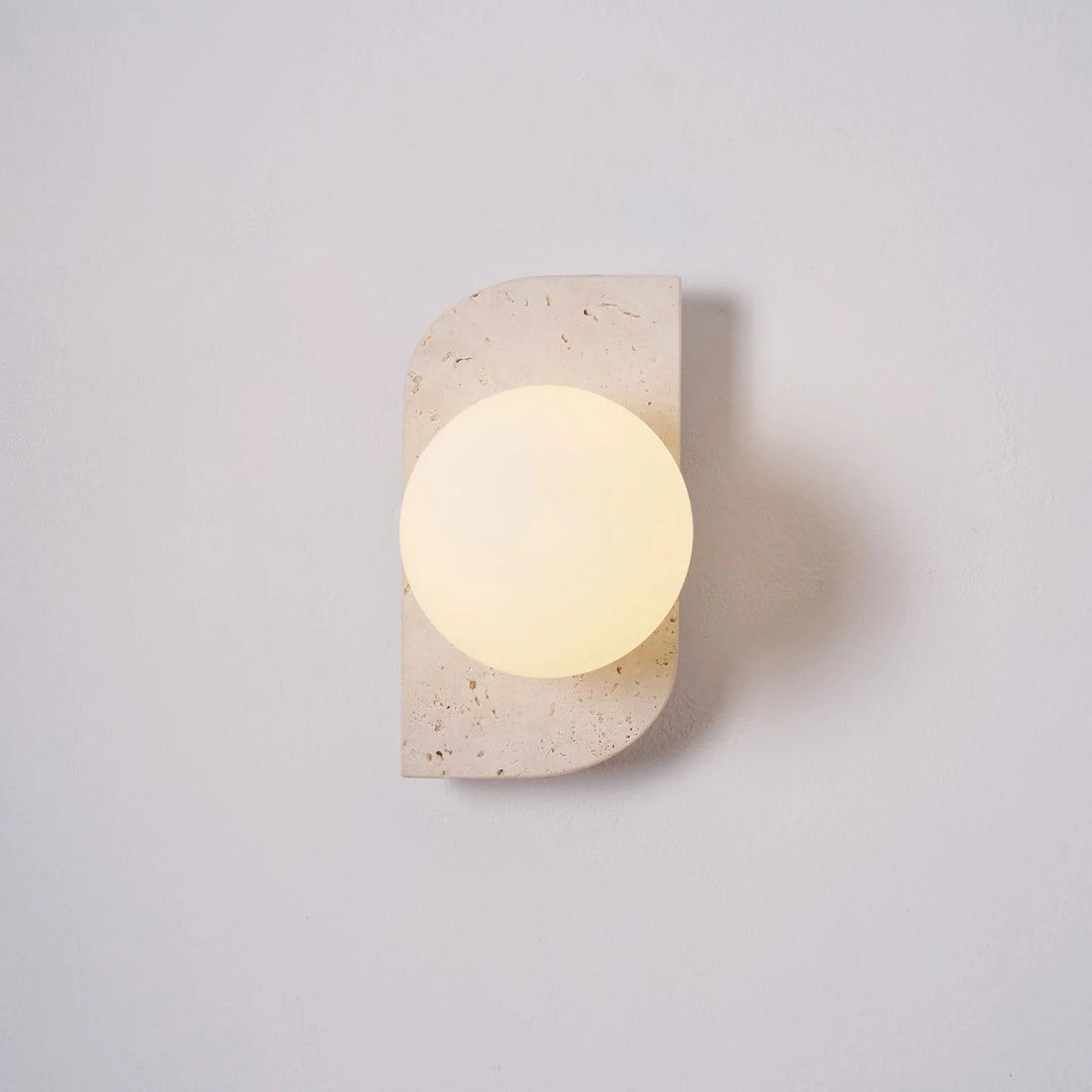 Ronde Stenen Wandlamp