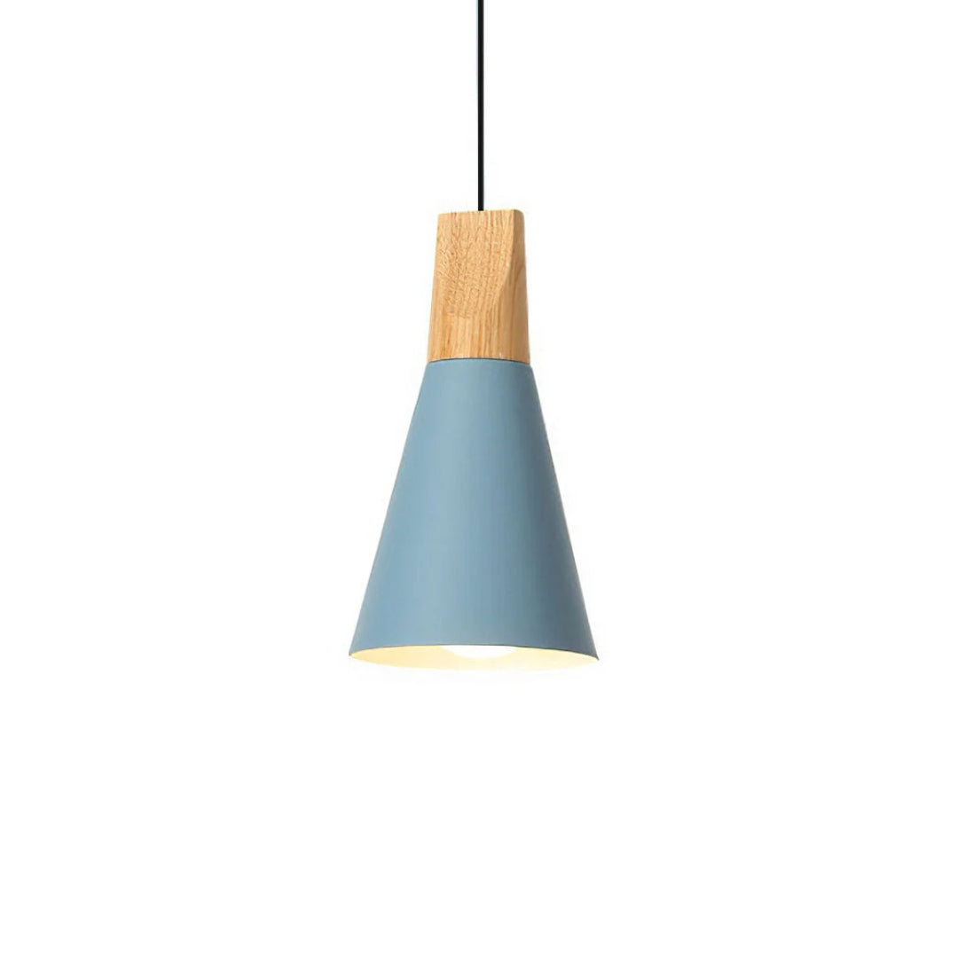 Scandinavische Houten Metalen Hanglamp