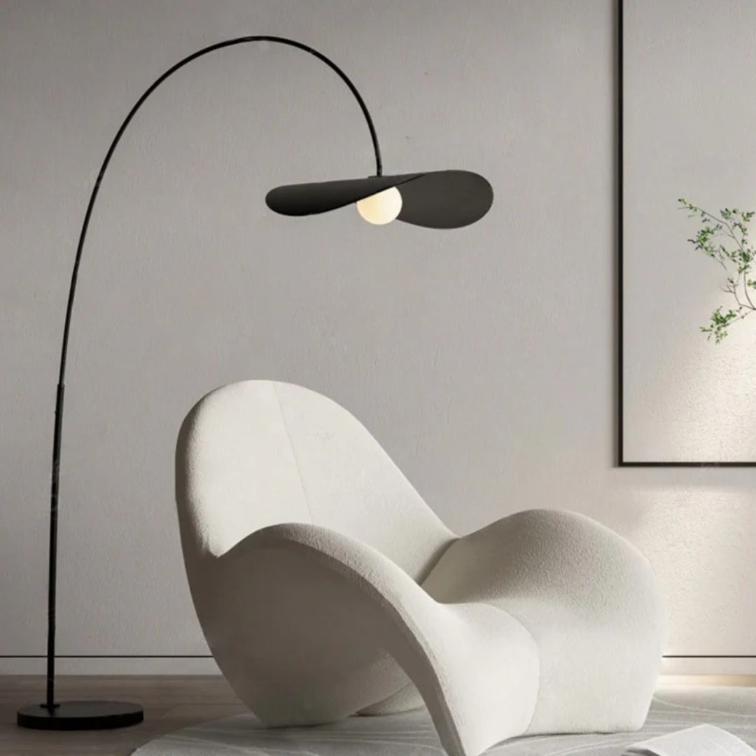 Wabi Sabi Gebogen Metalen Vloerlamp