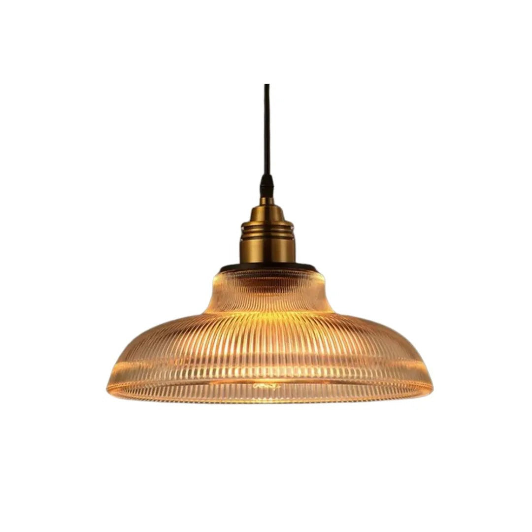 Vintage Geribbelde Glazen Hanglamp