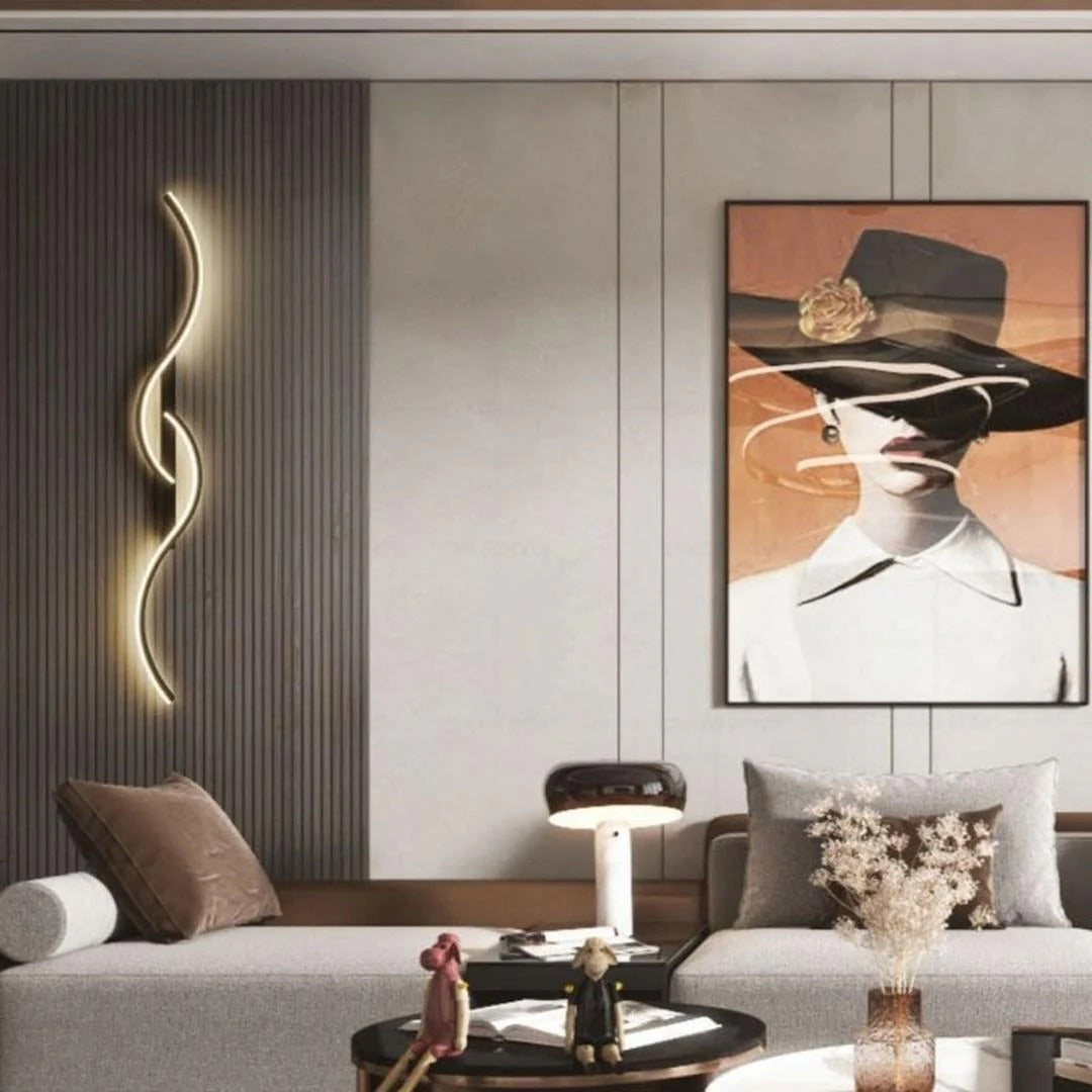Hedendaagse gebogen LED-wandlamp