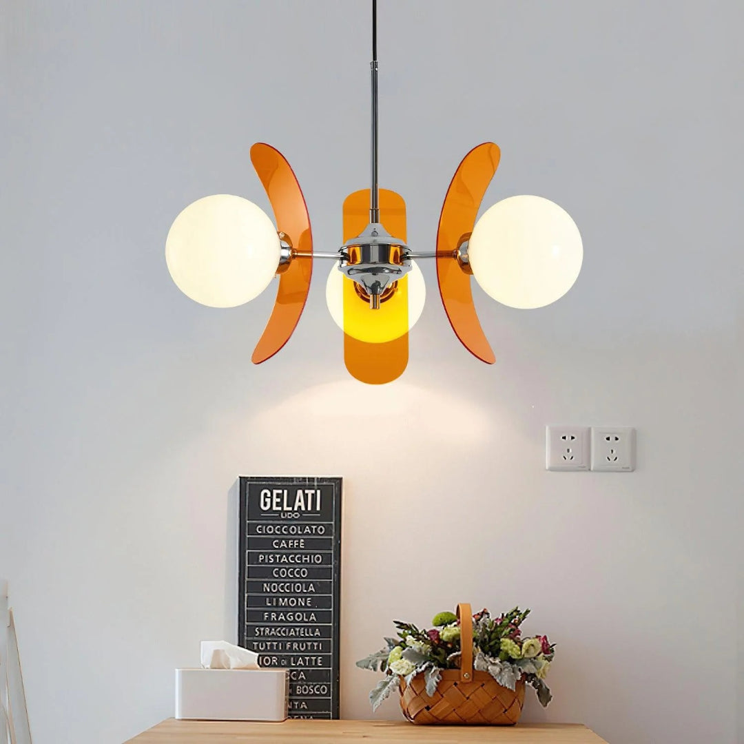 Mid-Century Glazen Hanglamp