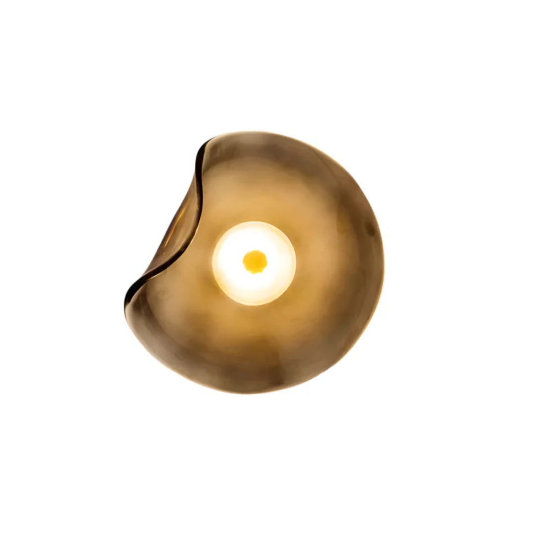 Organisch gevormde glazen LED wandlamp