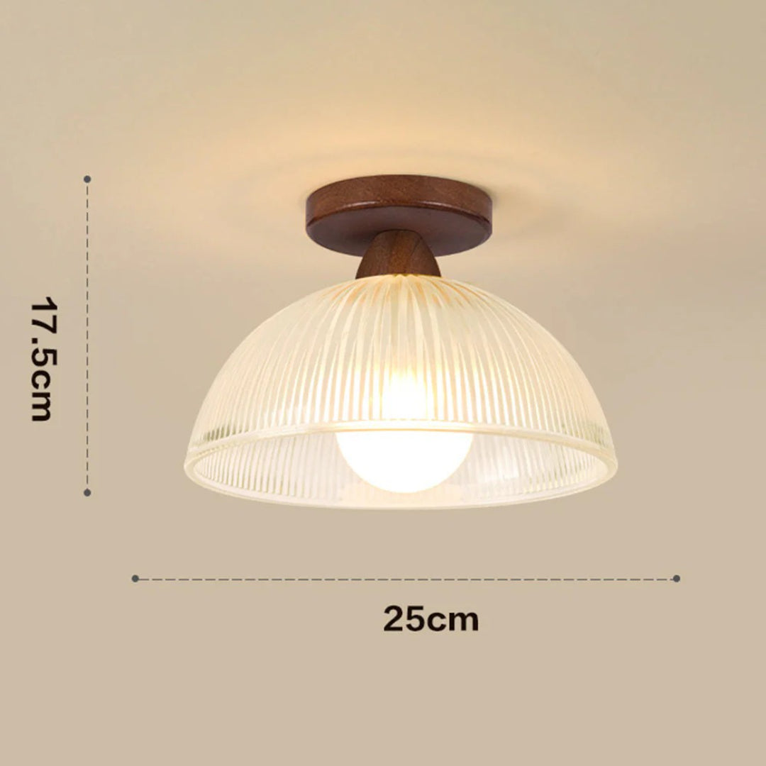 Minimalistische Geribbelde Glazen Plafondlamp