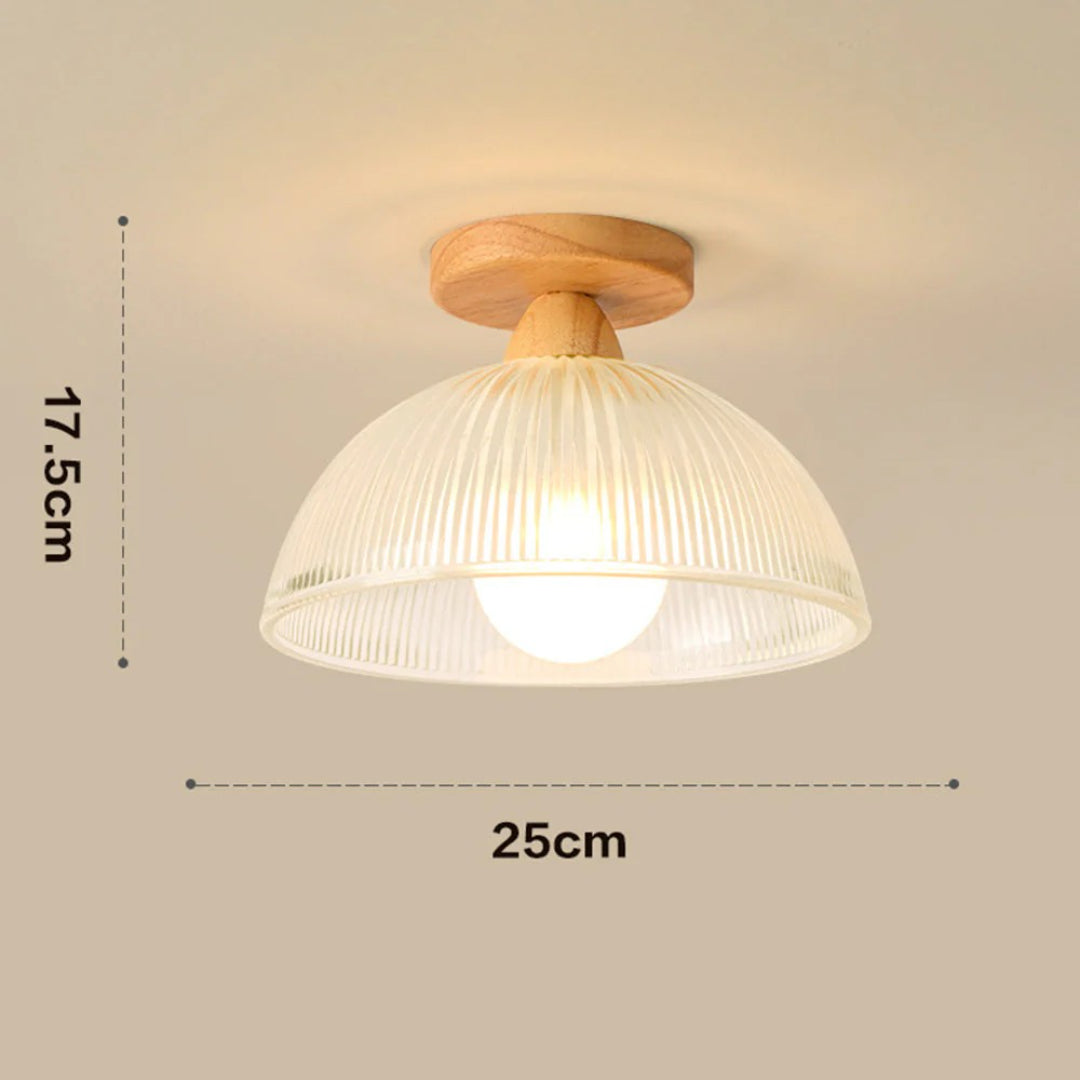 Minimalistische Geribbelde Glazen Plafondlamp