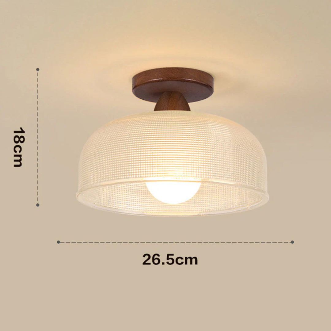 Minimalistische Geribbelde Glazen Plafondlamp