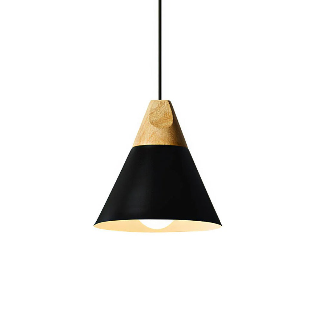 Scandinavische Houten Metalen Hanglamp