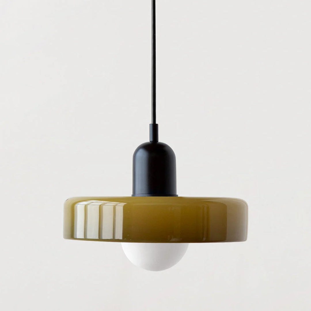 Retro metalen glazen hanglamp