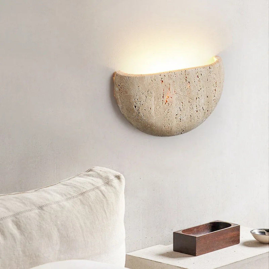 Halve Maan Stenen Wandlamp