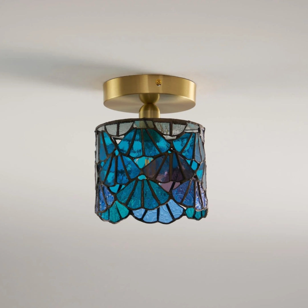 Mozaïek glazen messing plafondlamp