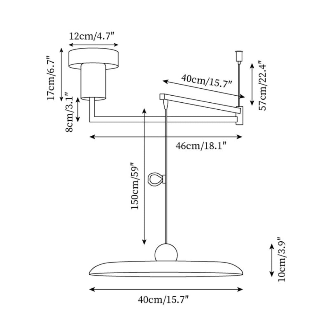 Verstelbare Metalen Hanglamp