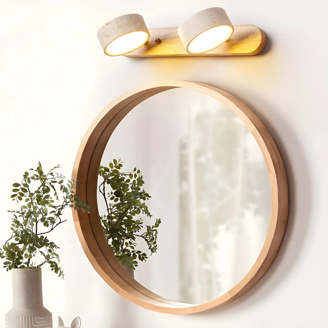 Minimalistische Travertin Dubbele Wandlamp