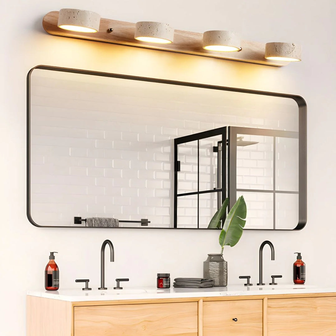 Minimalistische Travertin Dubbele Wandlamp