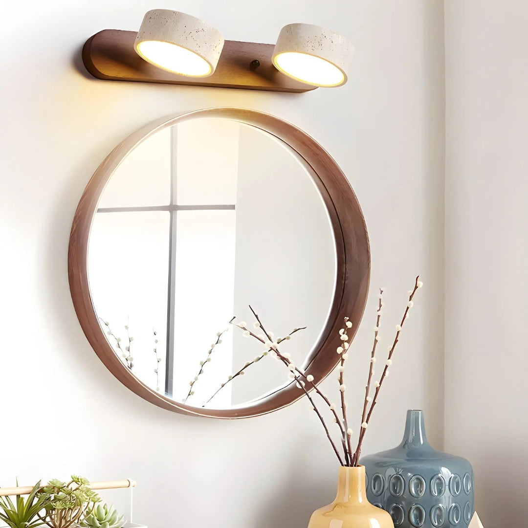 Minimalistische Travertin Dubbele Wandlamp