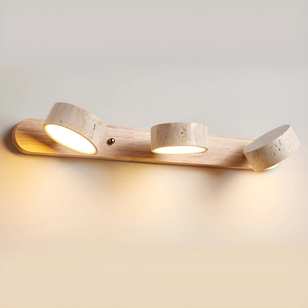 Minimalistische Travertin Dubbele Wandlamp