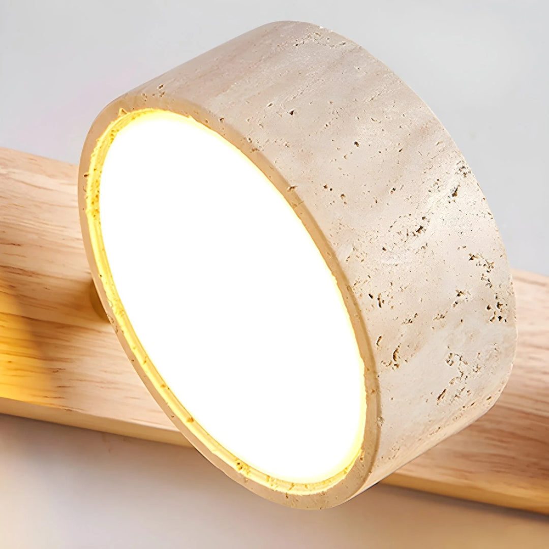 Minimalistische Travertin Dubbele Wandlamp