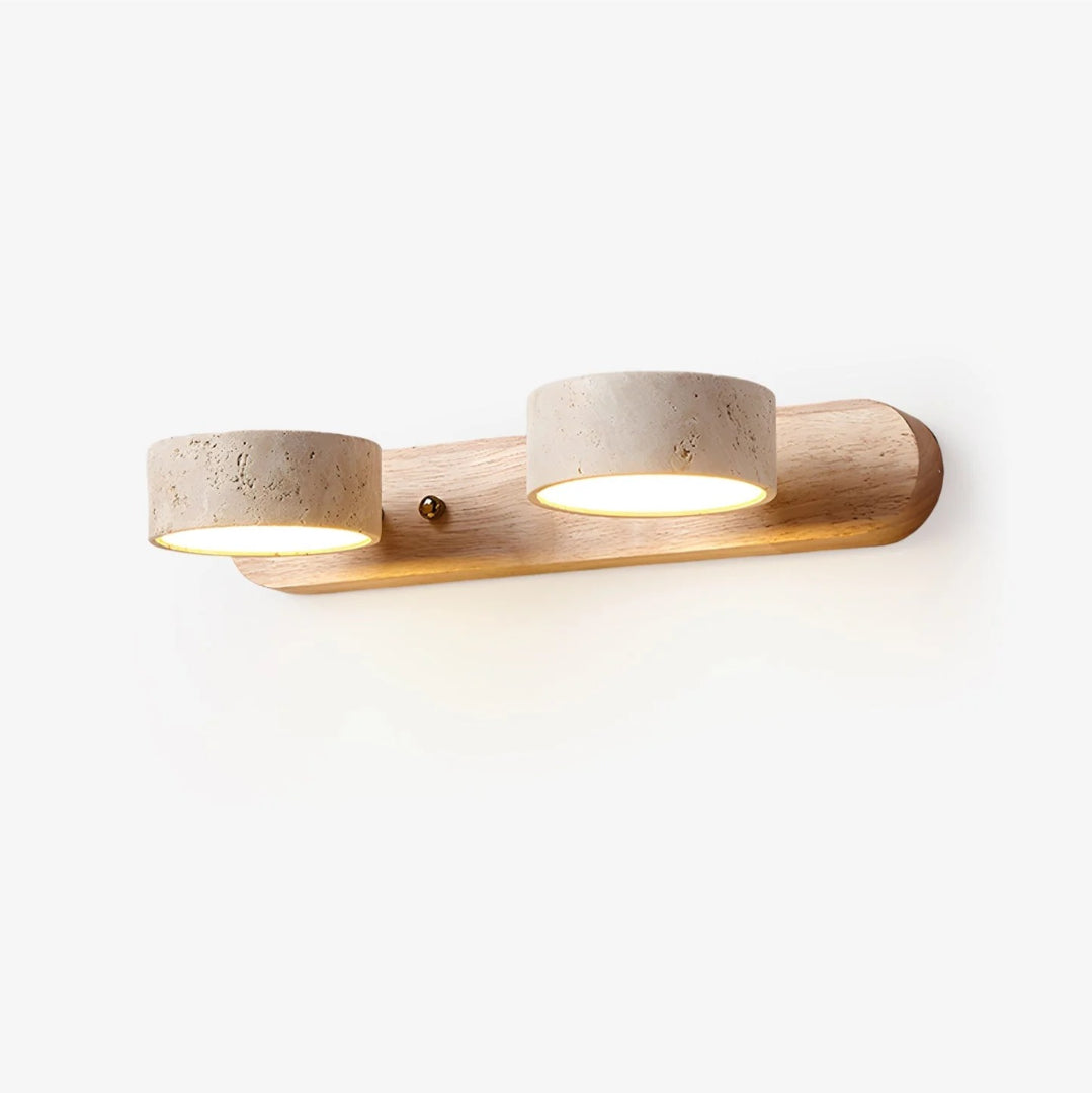 Minimalistische Travertin Dubbele Wandlamp
