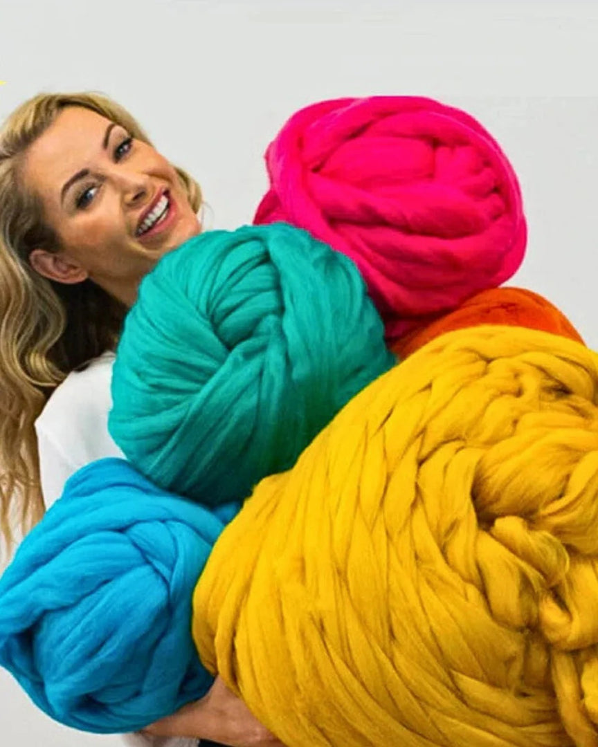 Chunky knit wollen deken