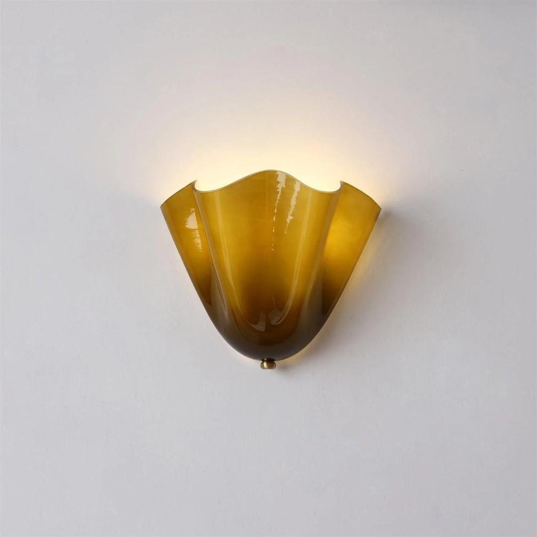 Vintage Bladvormige Glazen Wandlamp
