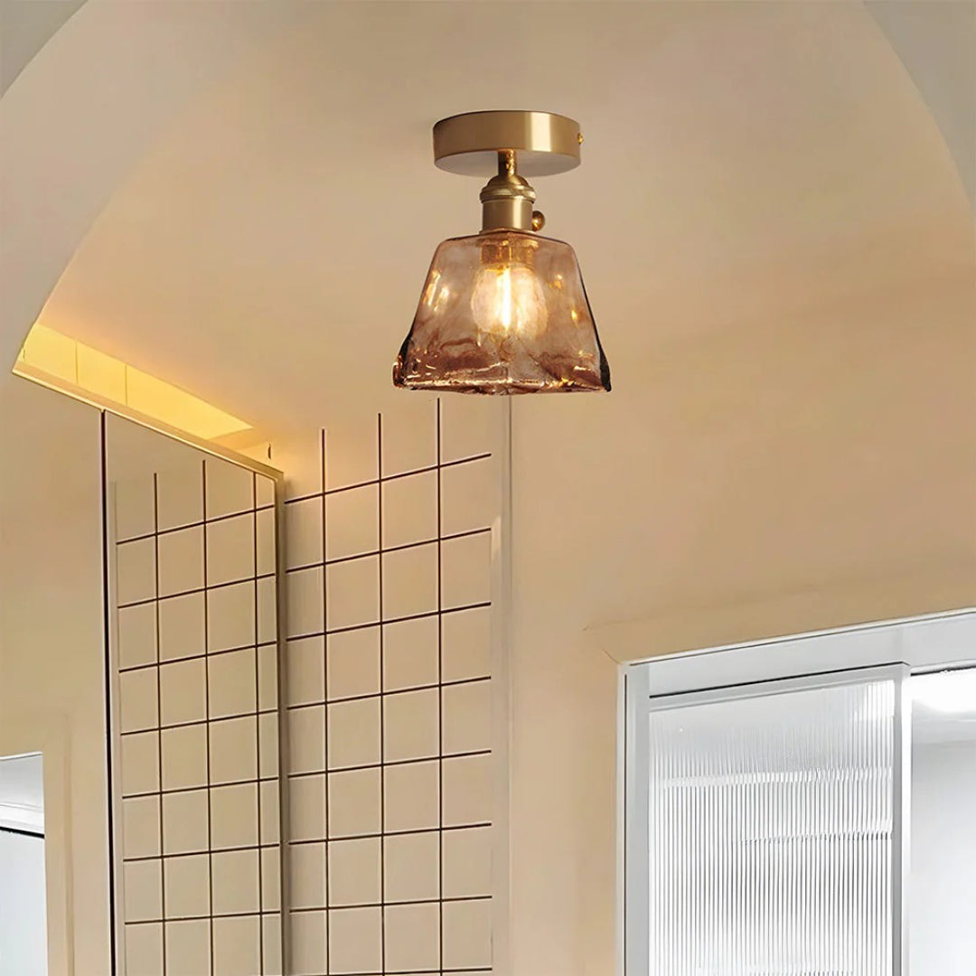 Getextureerde Glazen Plafondlamp