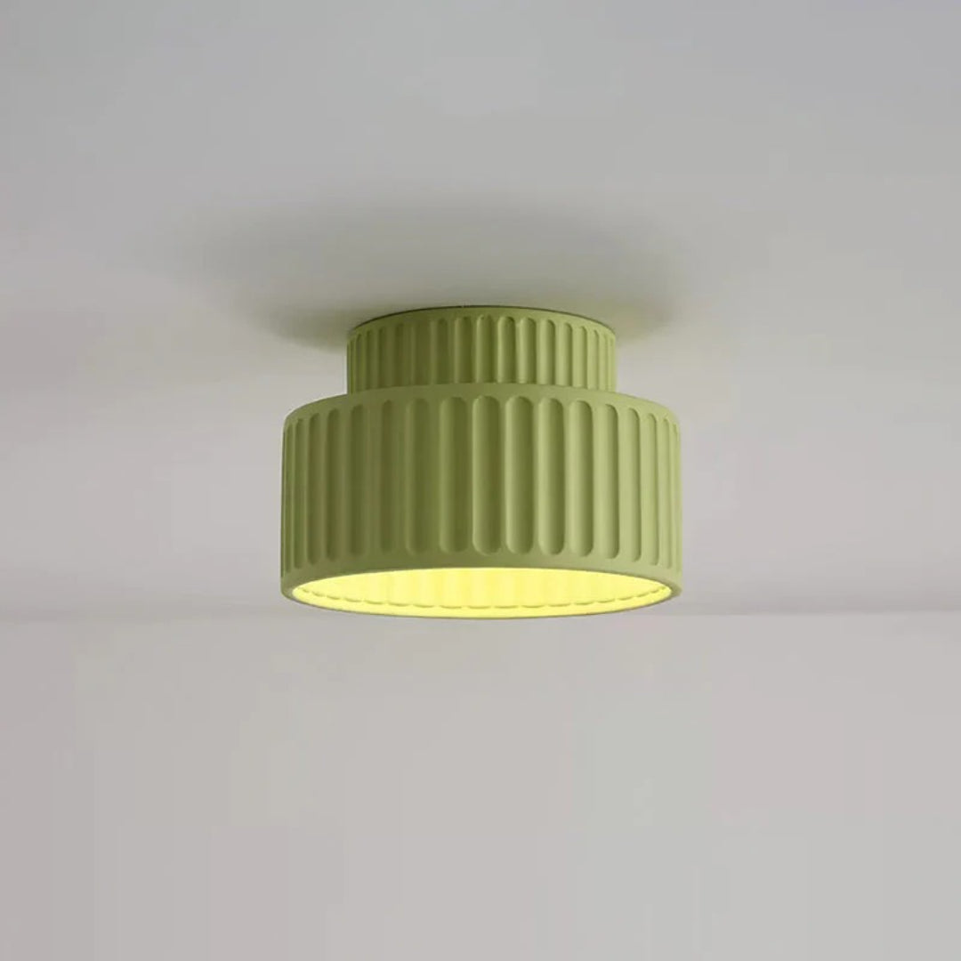 Minimalistische Geribbelde Keramische Plafondlamp