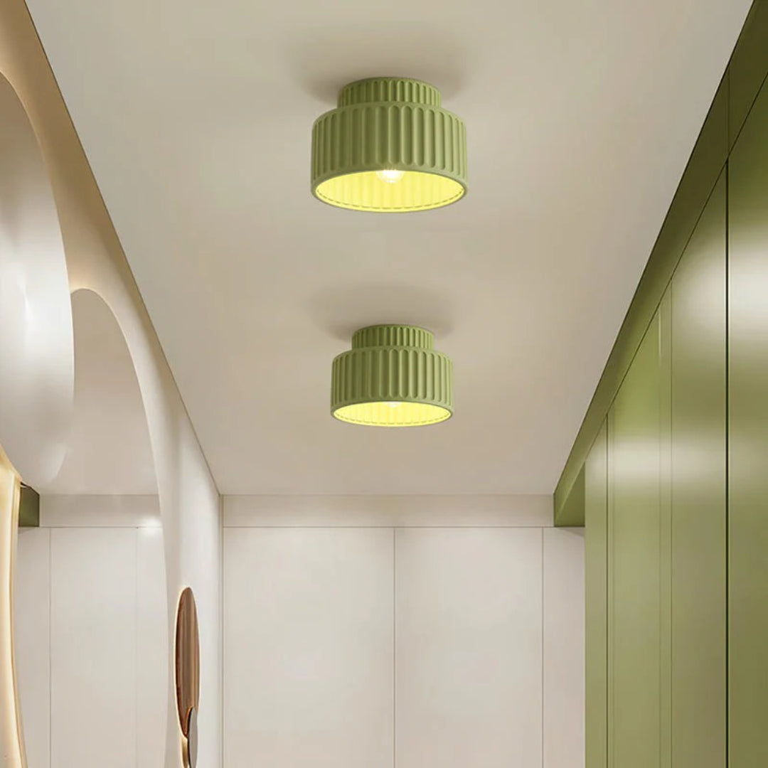 Minimalistische Geribbelde Keramische Plafondlamp