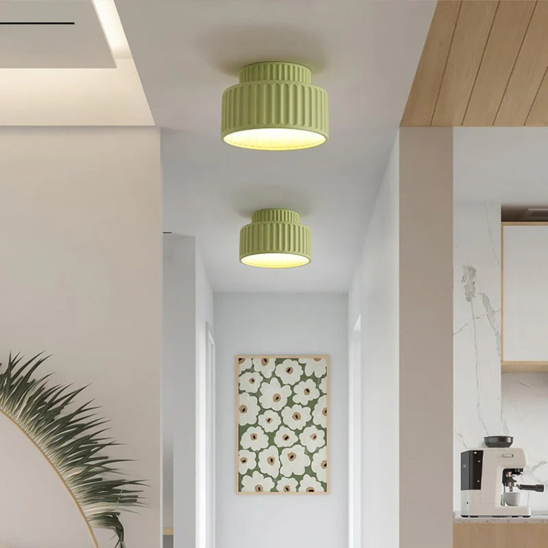 Minimalistische Geribbelde Keramische Plafondlamp
