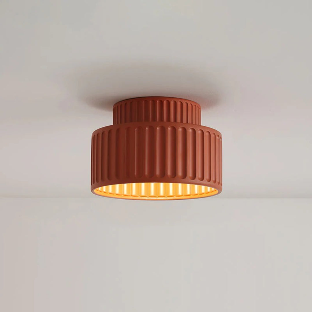 Minimalistische Geribbelde Keramische Plafondlamp