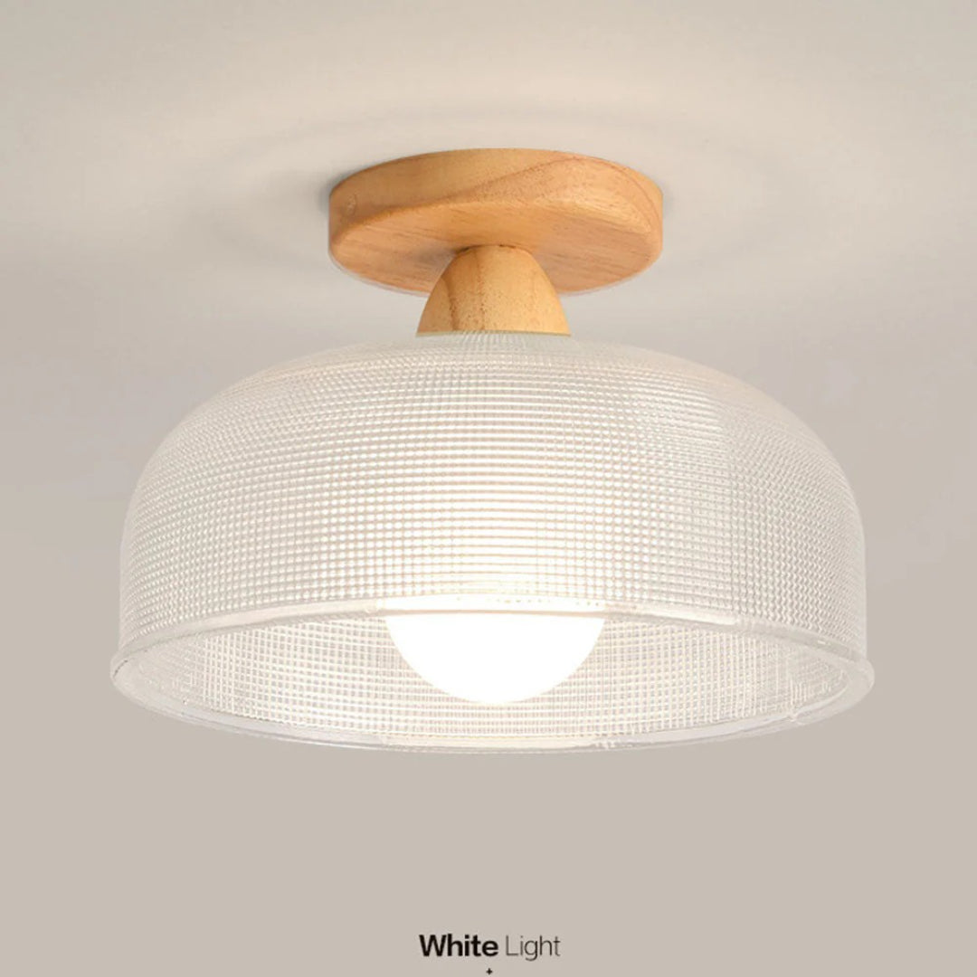 Minimalistische Geribbelde Glazen Plafondlamp