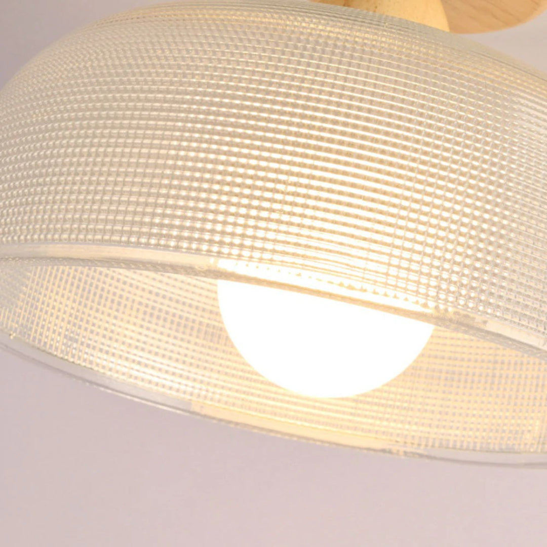 Minimalistische Geribbelde Glazen Plafondlamp