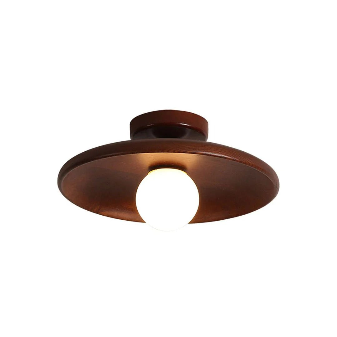 Houten bol plafondlamp