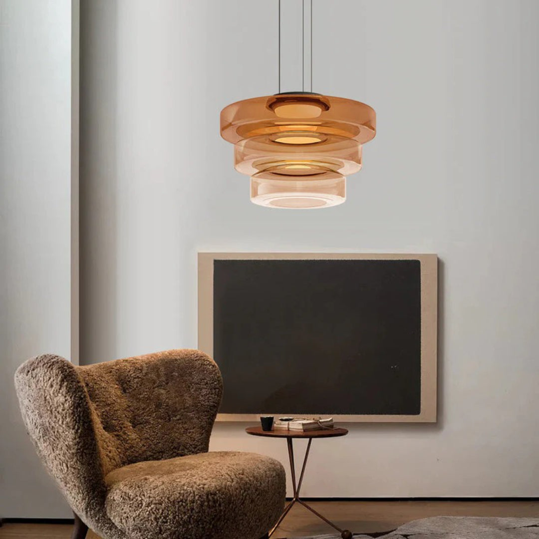 Gelaagde glazen LED hanglamp