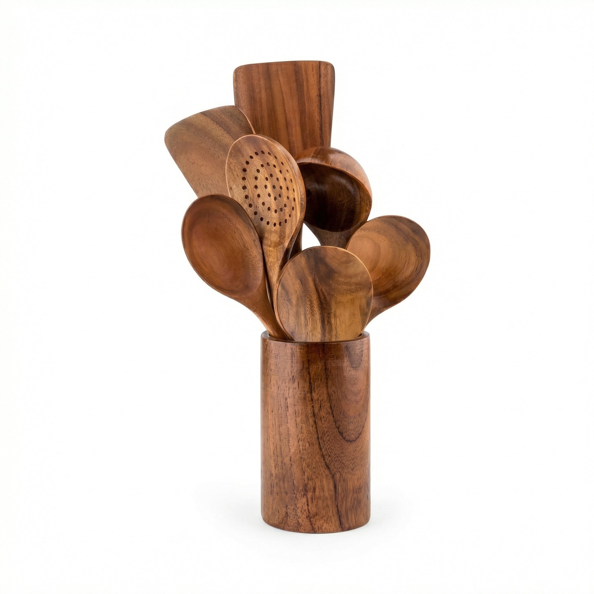 Rustieke houten keukengerei set