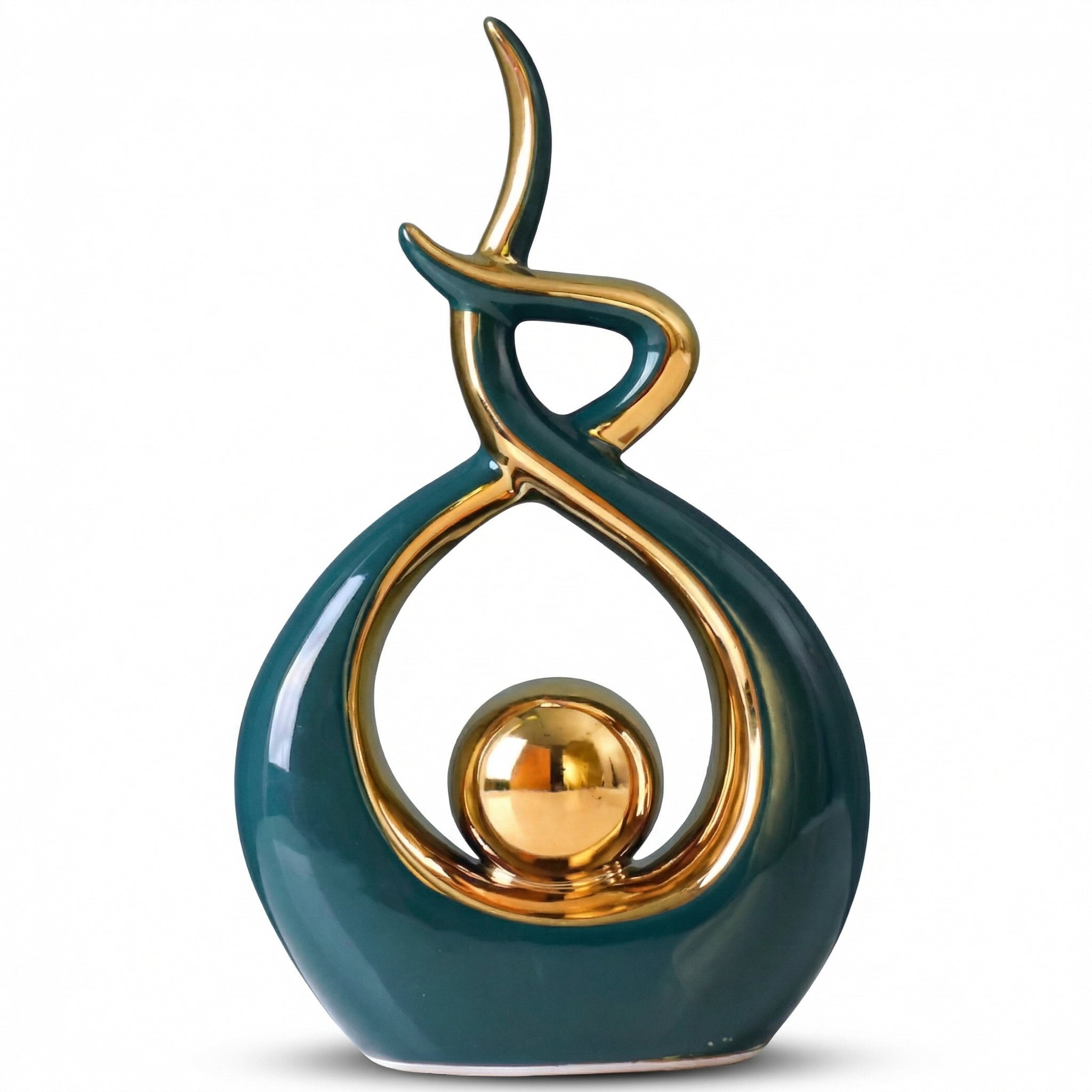 Abstract keramisch goud decoratief beeld