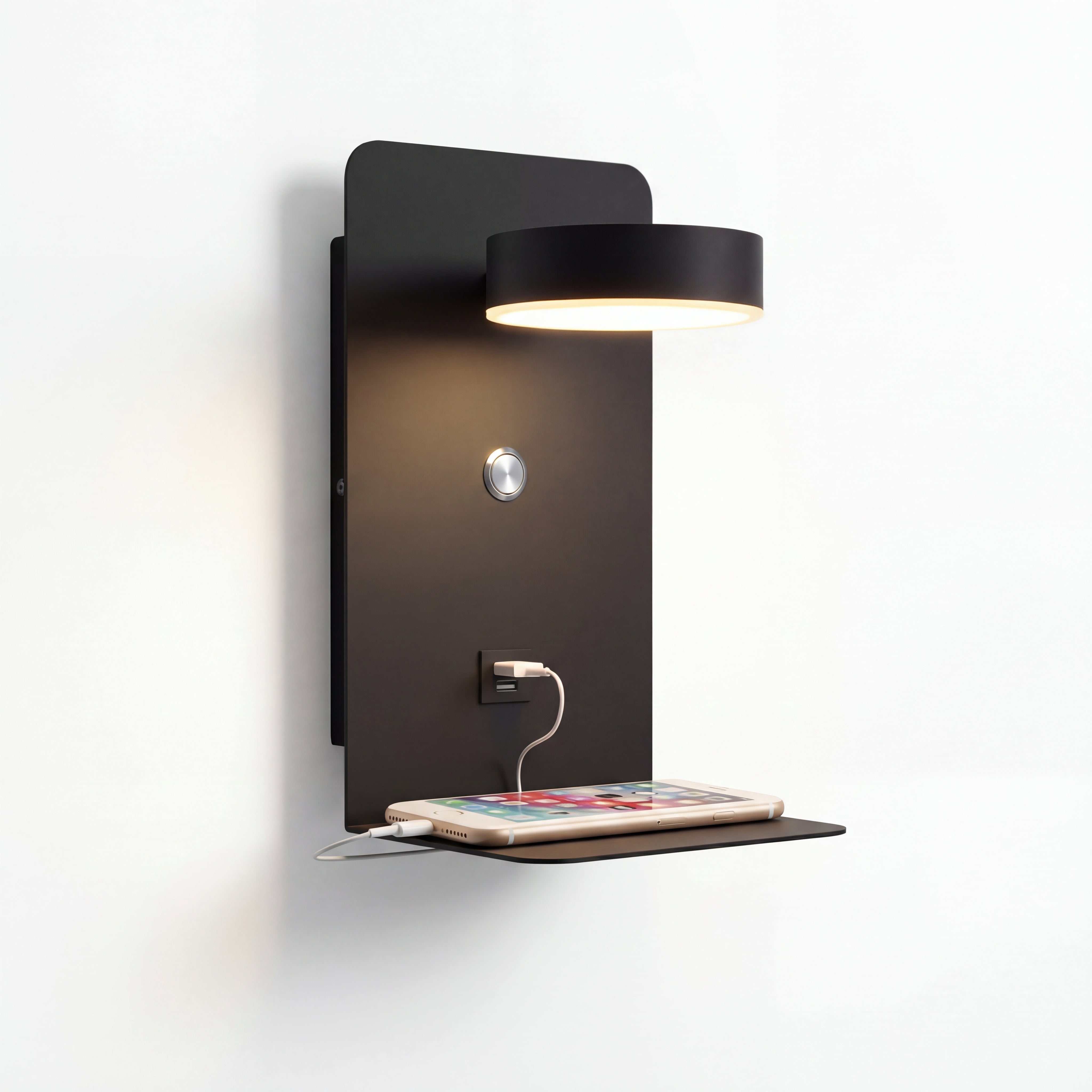 Minimalistische LED wandlamp met oplader