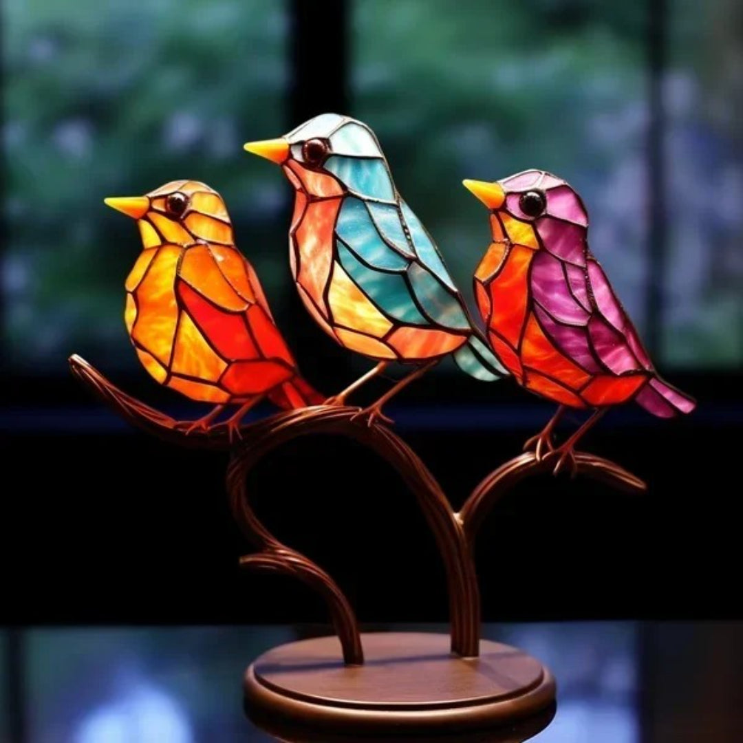 Artistiek glazen vogelbeeldje