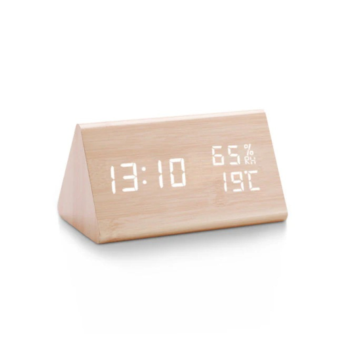 Minimalistische houten LED wekker