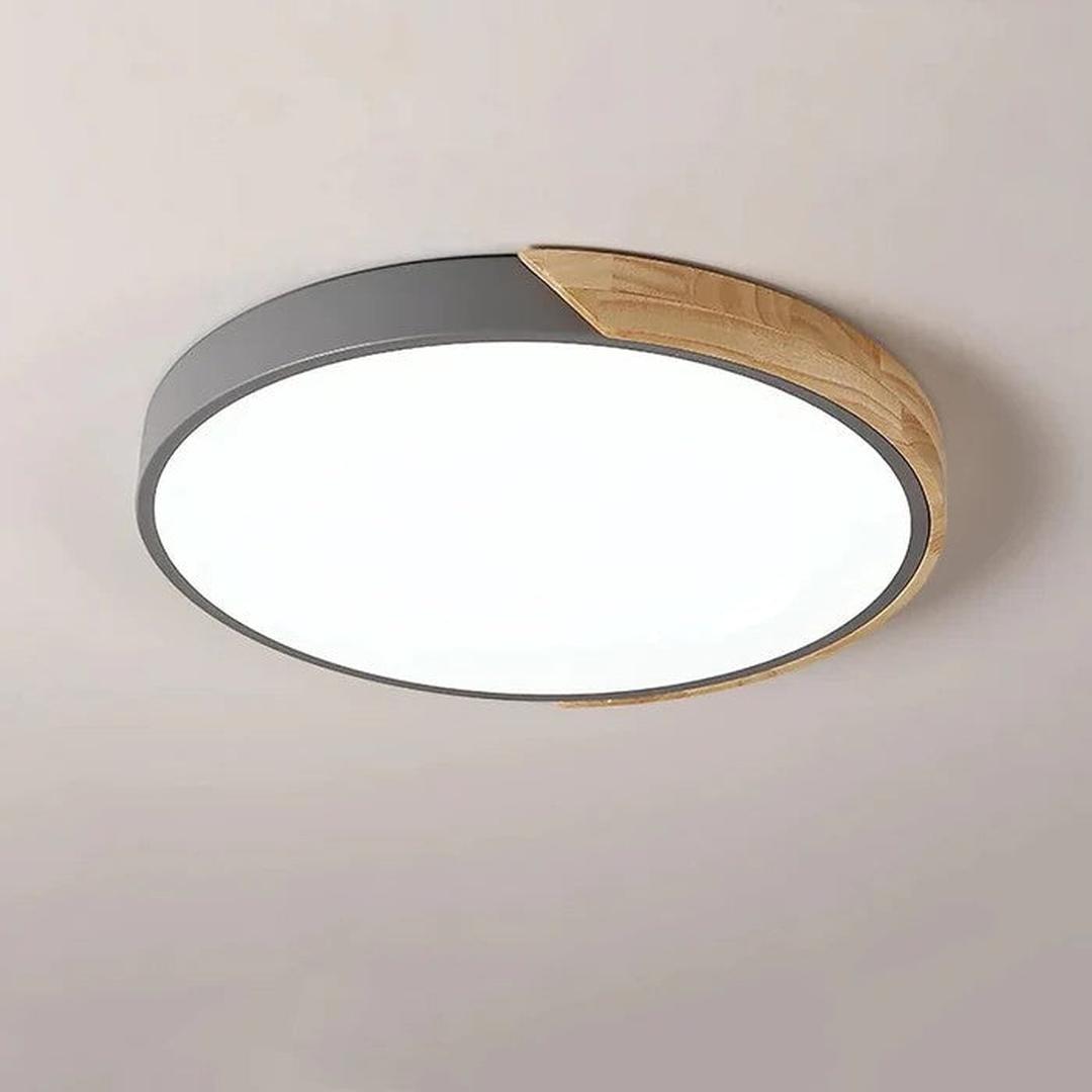 Scandinavische Houten Ronde Plafondlamp