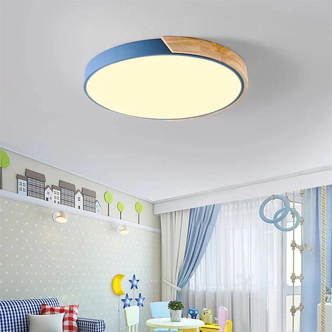 Scandinavische Houten Ronde Plafondlamp