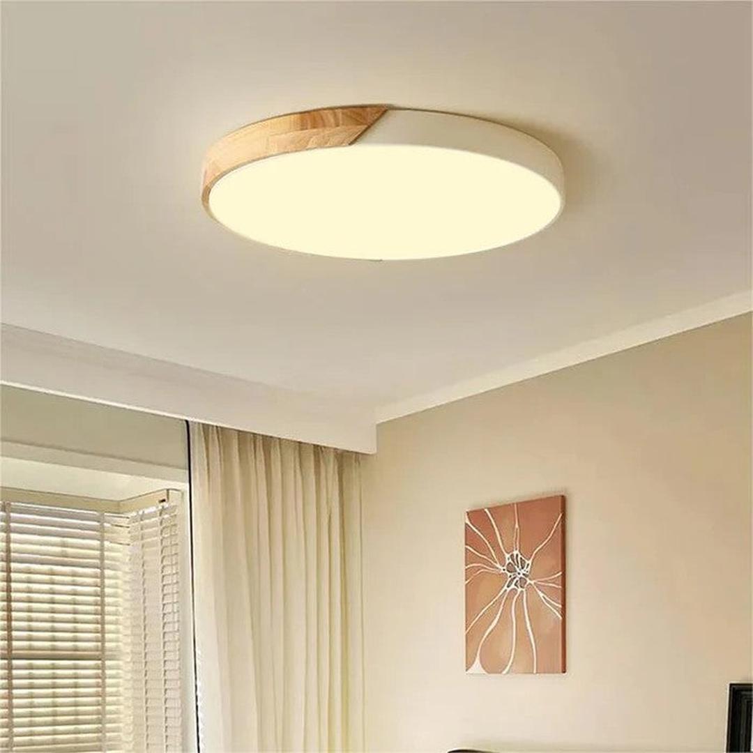 Scandinavische Houten Ronde Plafondlamp