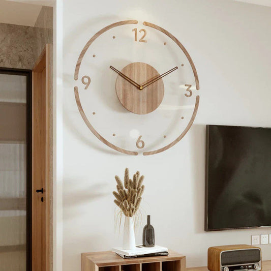 Scandinavische houten wandklok