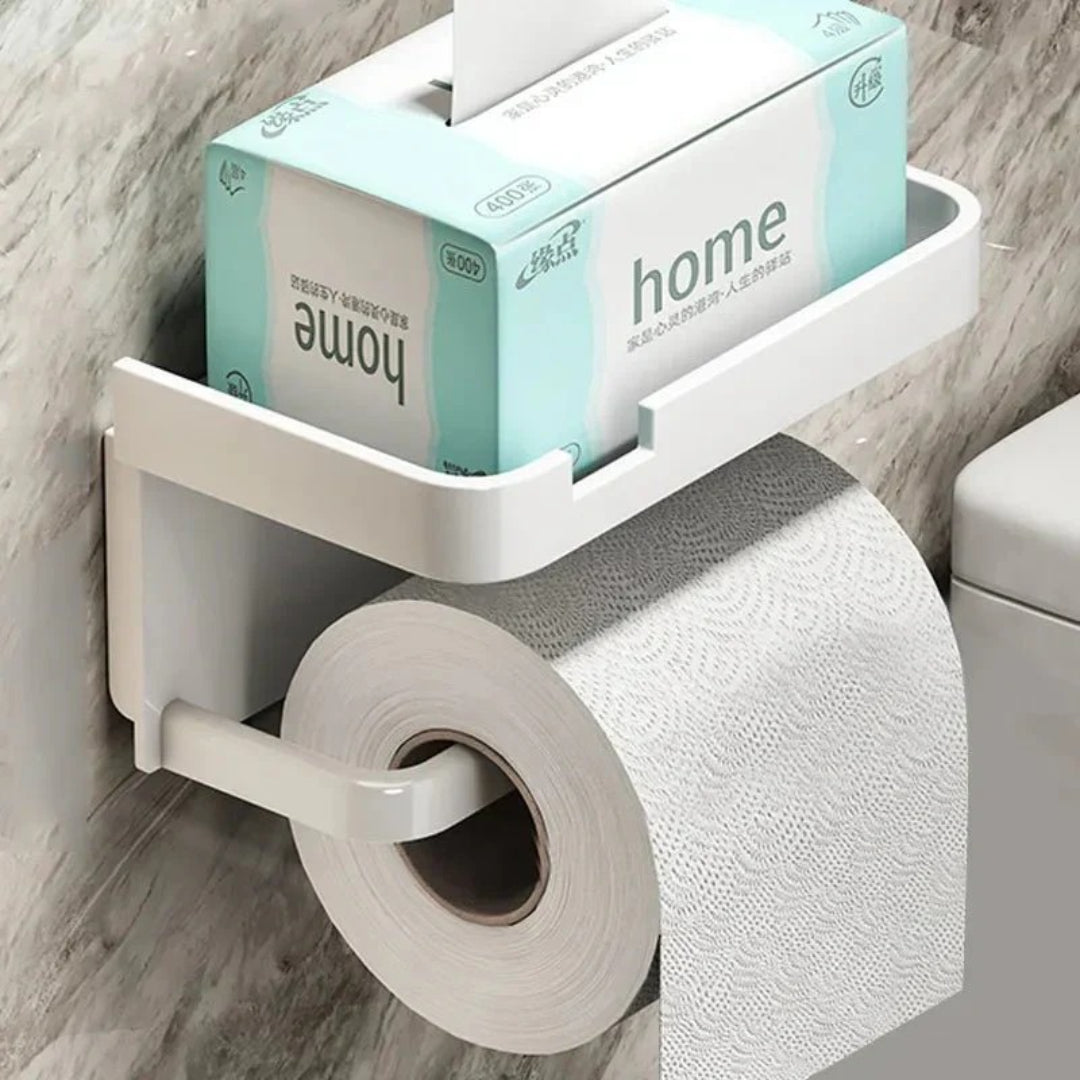 Wandgemonteerde metalen toiletrolhouder