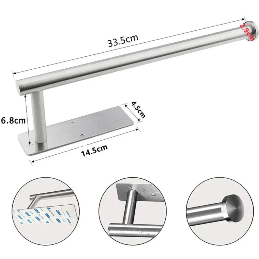 Minimalistische metalen keukenrolhouder