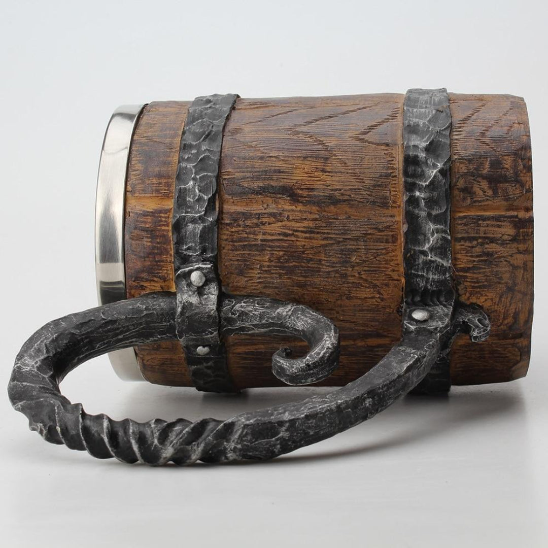 Rustieke houten dubbele bierpul