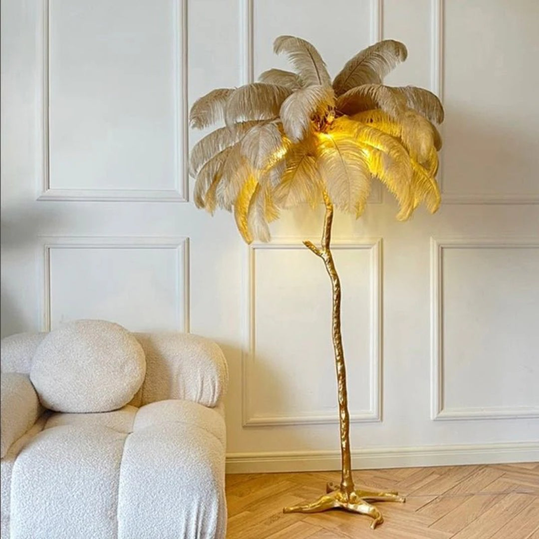 Moderne Vloerlamp met Veren