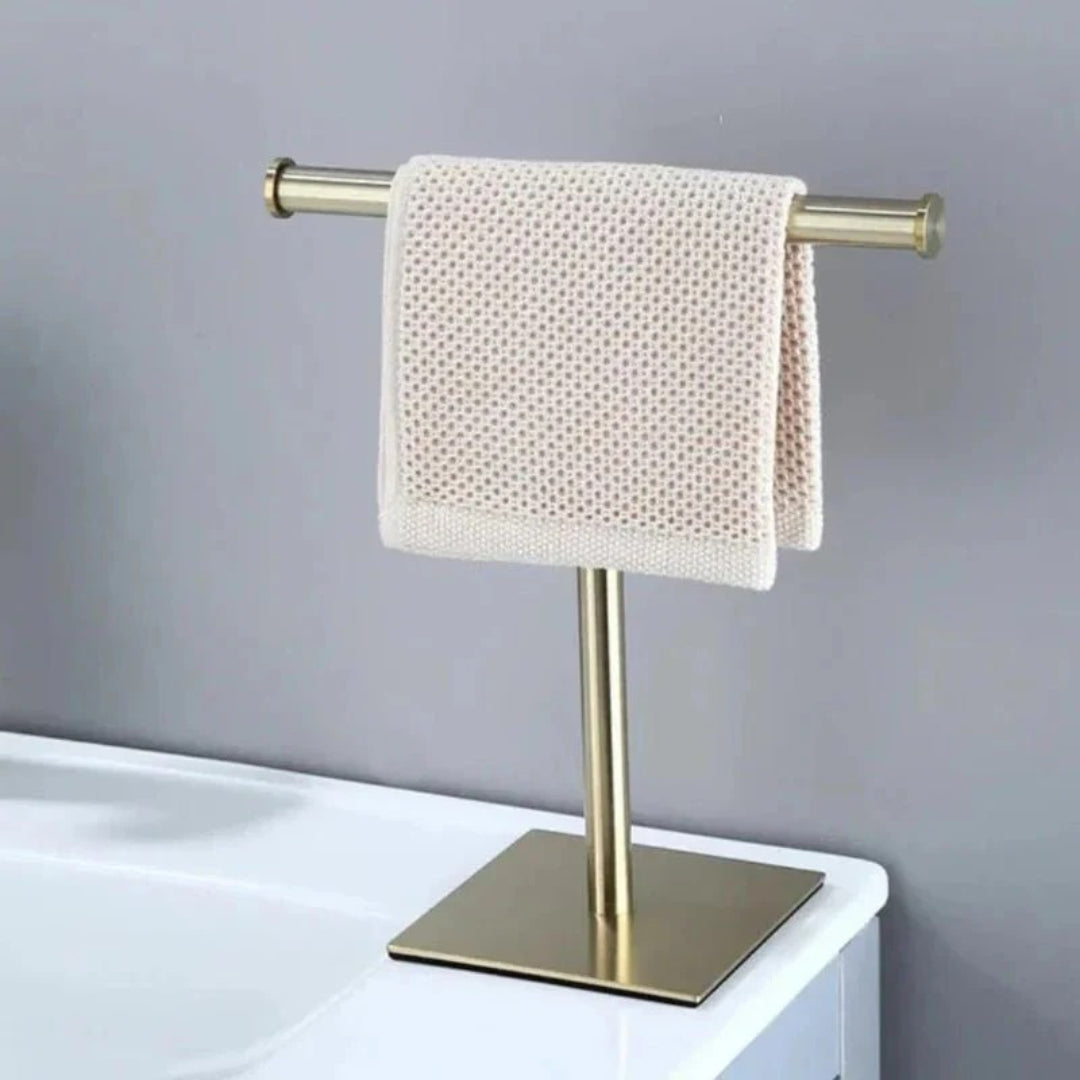 Minimalistisch vrijstaand handdoekrek
