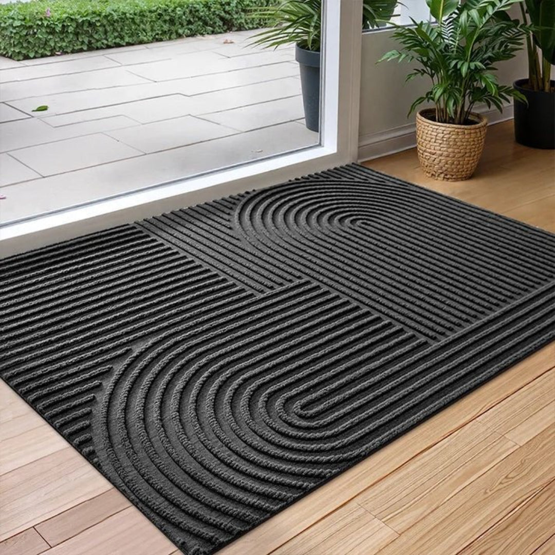 Geometrische getextureerde vezel deurmat