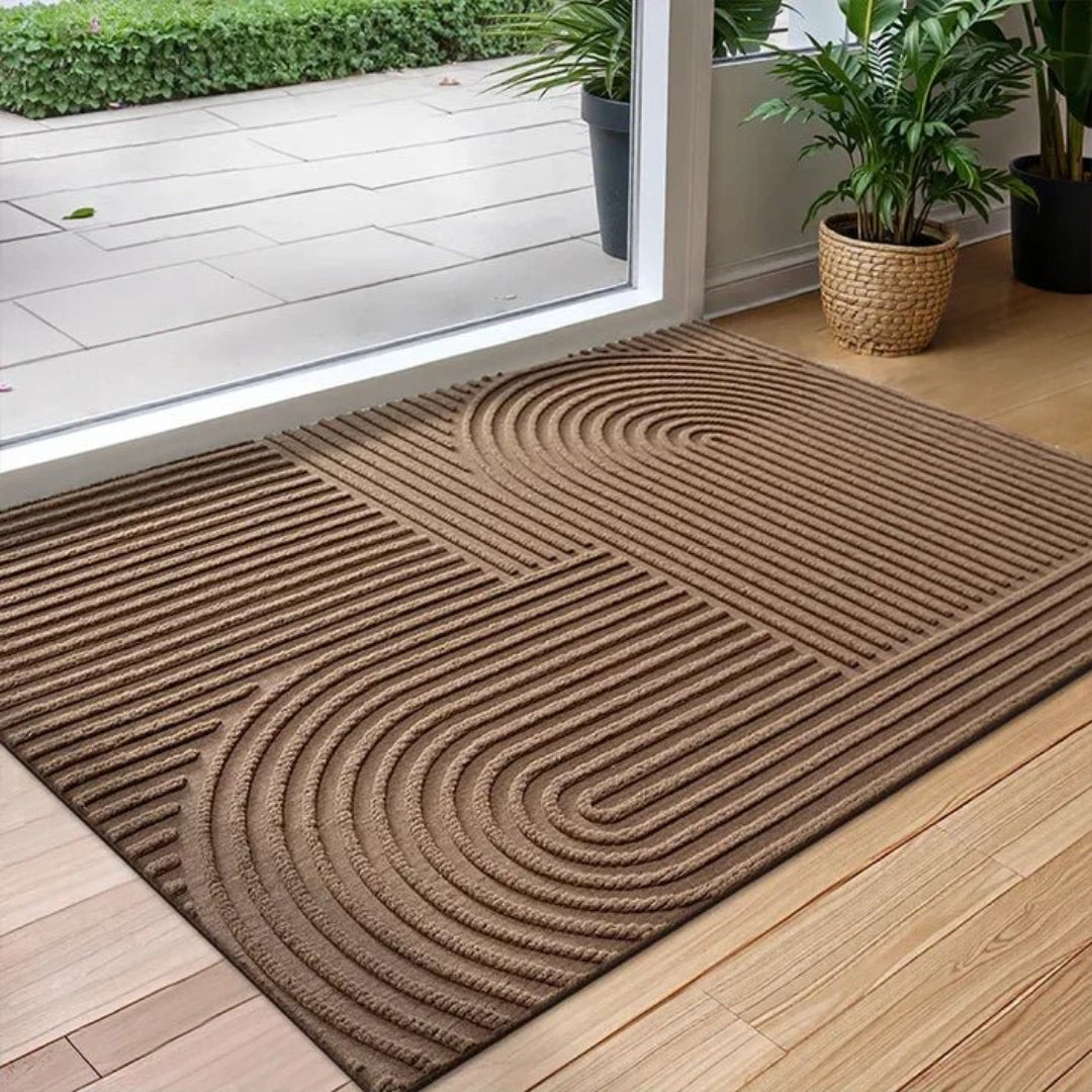Geometrische getextureerde vezel deurmat