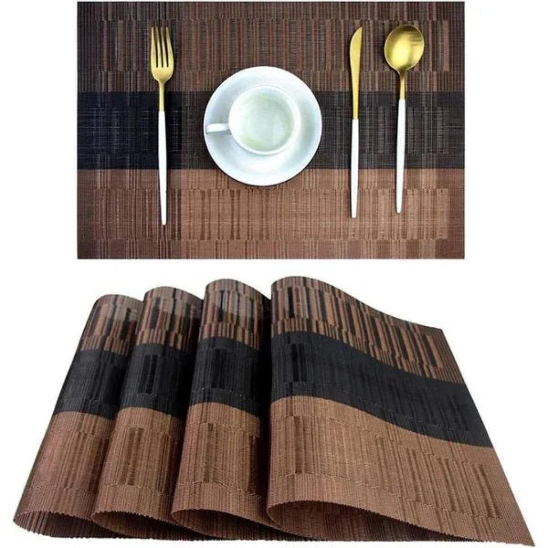 Geweven getextureerde tafelplacemat set
