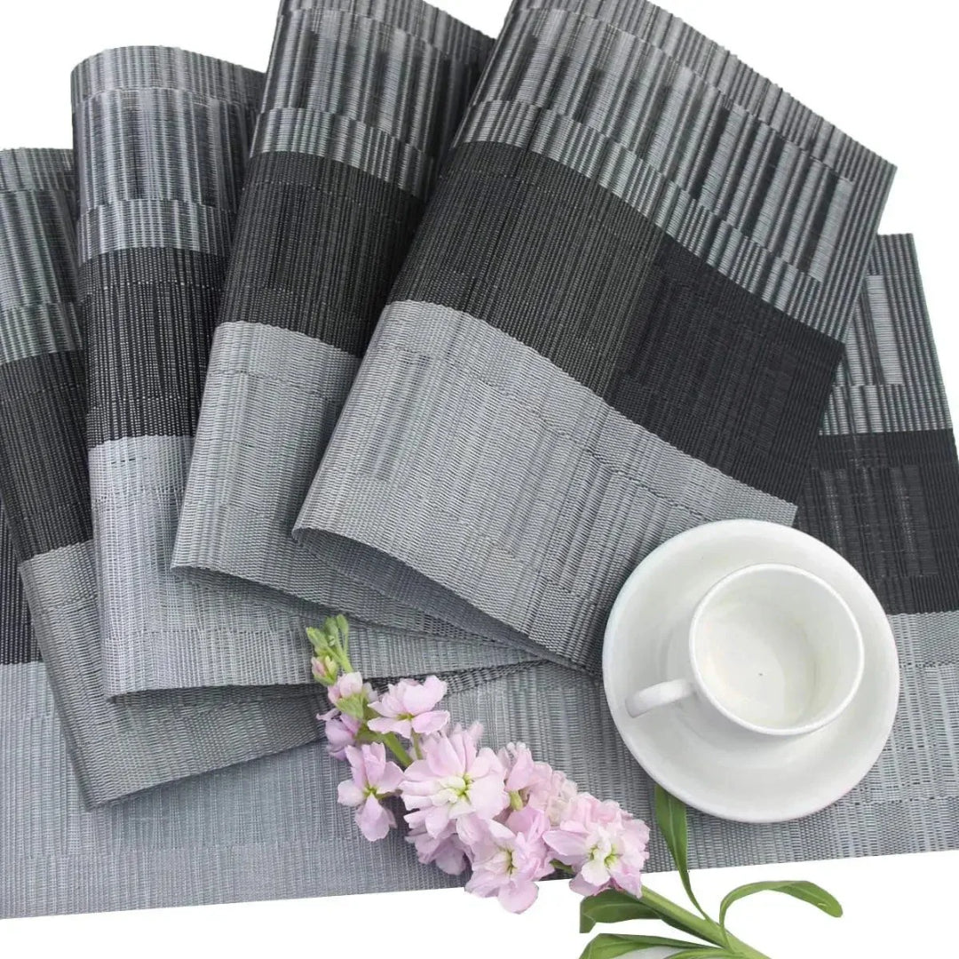 Geweven getextureerde tafelplacemat set